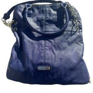 Steve Madden Navy Leather Shoulder Bag